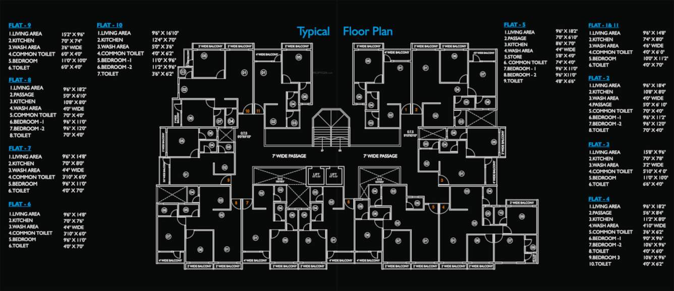  aalap heights Tower F Cluster Plan from 1st to 8th Floor