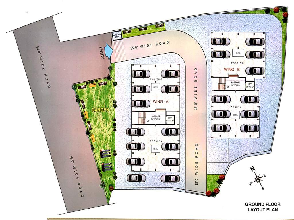 mithali residency Tower A & B Cluster Plan for ground Floor