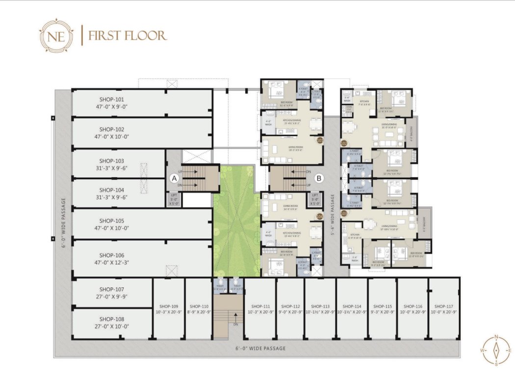 nakshatra era Block A & B Cluster Plan for 1st Floor