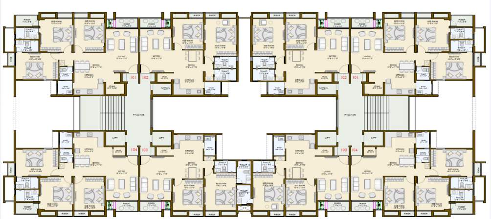 the park Block F1 Cluster Plan from 1st to 2nd Floor