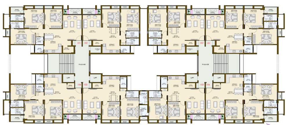the park Block F1 Cluster Plan from 1st to 2nd Floor