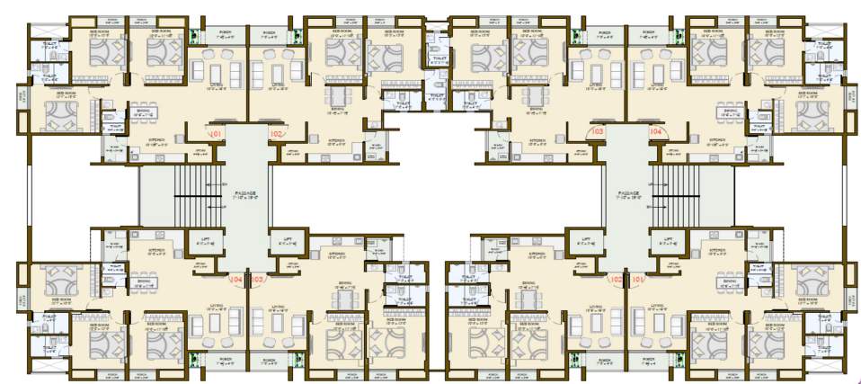 the park Block F1 Cluster Plan from 1st to 2nd Floor