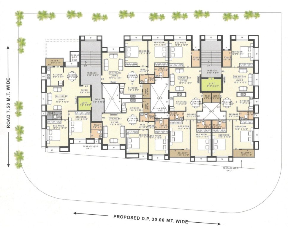  orchid greens Cluster Plan from 2nd to 4th Floor