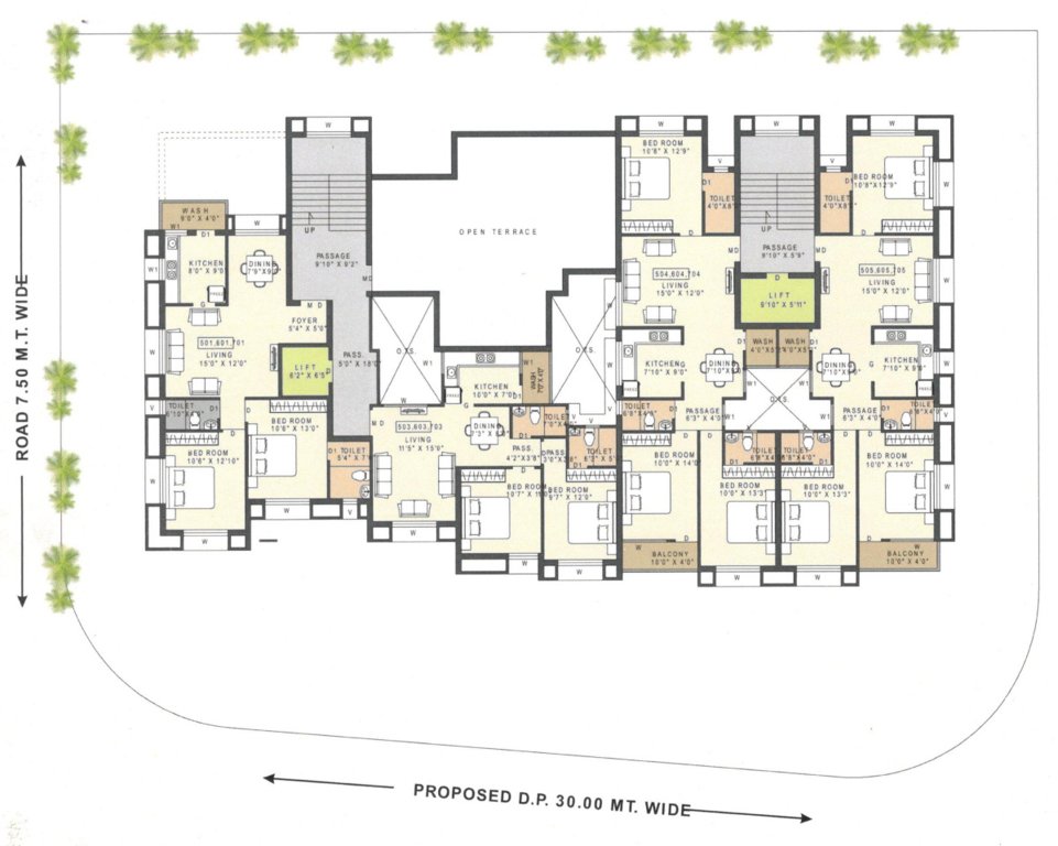  orchid greens Cluster Plan from 5th to 7th Floor