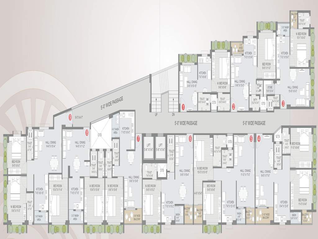  surya darshan heights Surya Darshan Heights Cluster Plan from 1st to 6th Floor