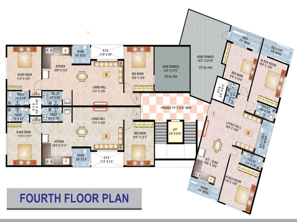 shree sai palace Shree Sai Palace Cluster Plan for 4th Floor