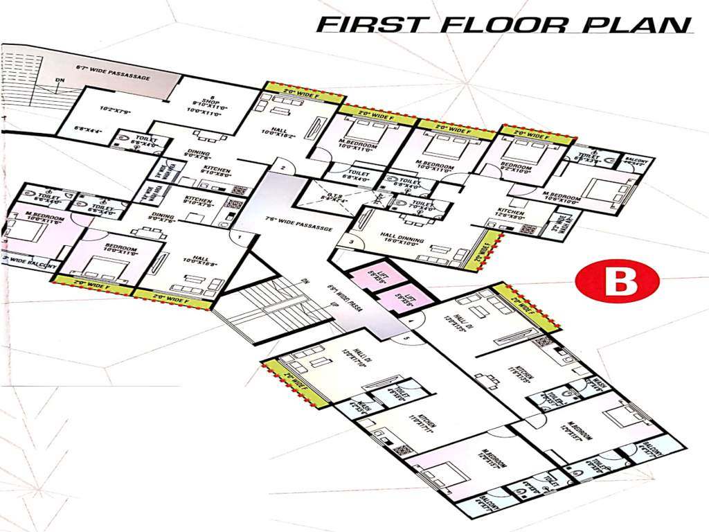 gurukul heights Tower B Cluster Plan for 1st Floor