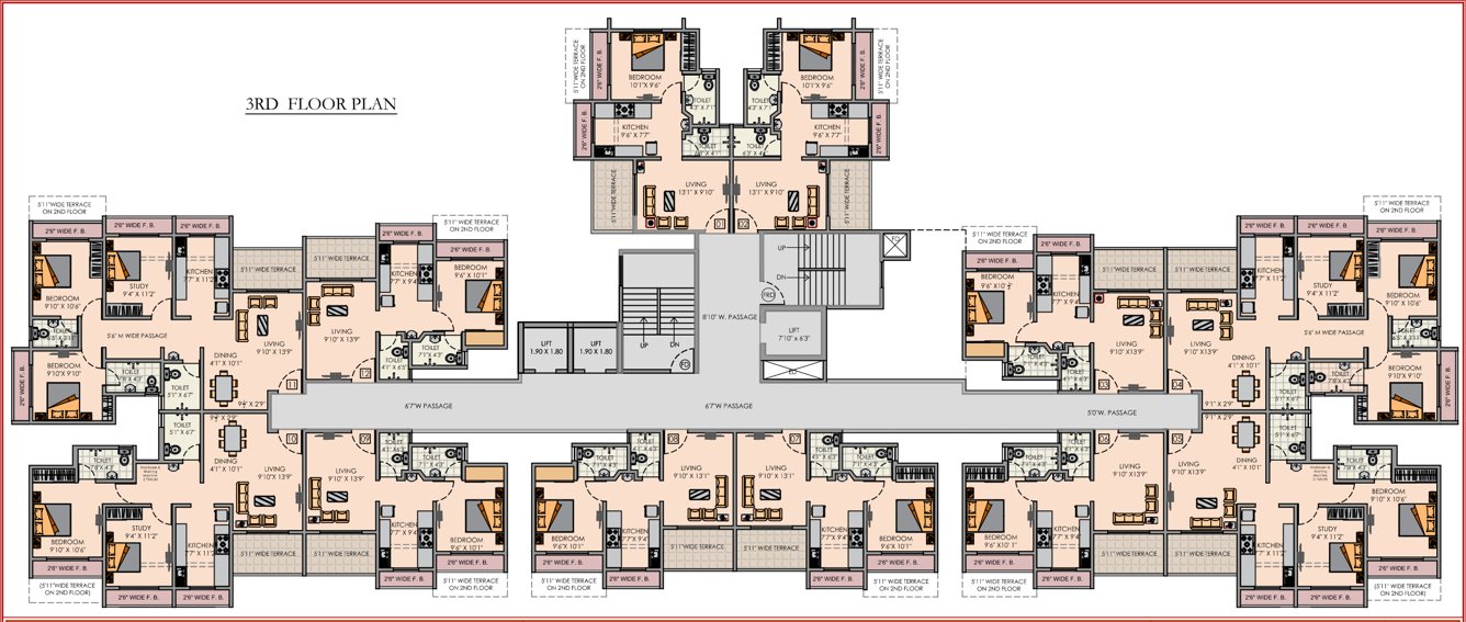  ushakiran enclave Ushakiran Enclave Cluster Plan for 3rd Floor