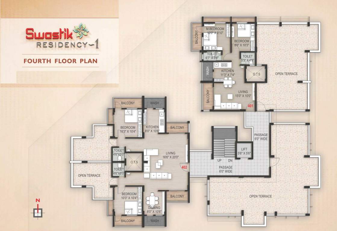 swastik residency 1 Swastik Residency 1 Cluster Plan for 4th Floor