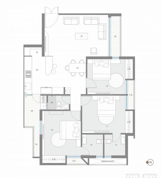 Tower B Cluster Plan from 1st to 9th Floor sanskar-elegance Tower B Cluster Plan from 1st to 9th Floor