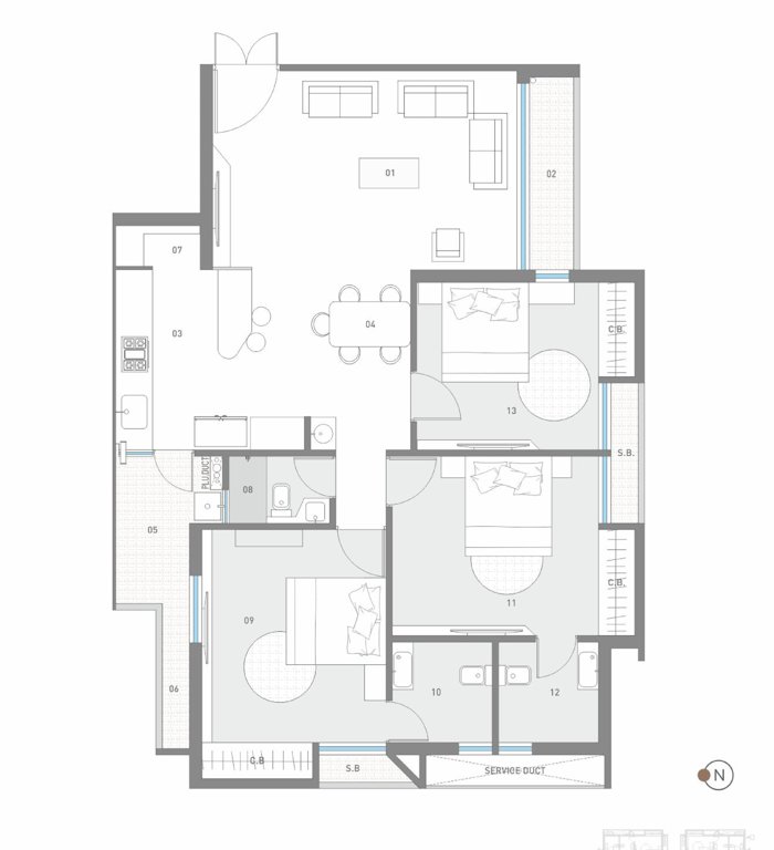  sanskar elegance Tower B Cluster Plan from 1st to 9th Floor