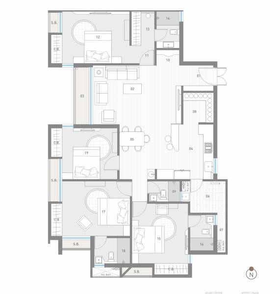 Tower D Cluster Plan from 1st to 7th Floor sanskar-elegance Tower D Cluster Plan from 1st to 7th Floor