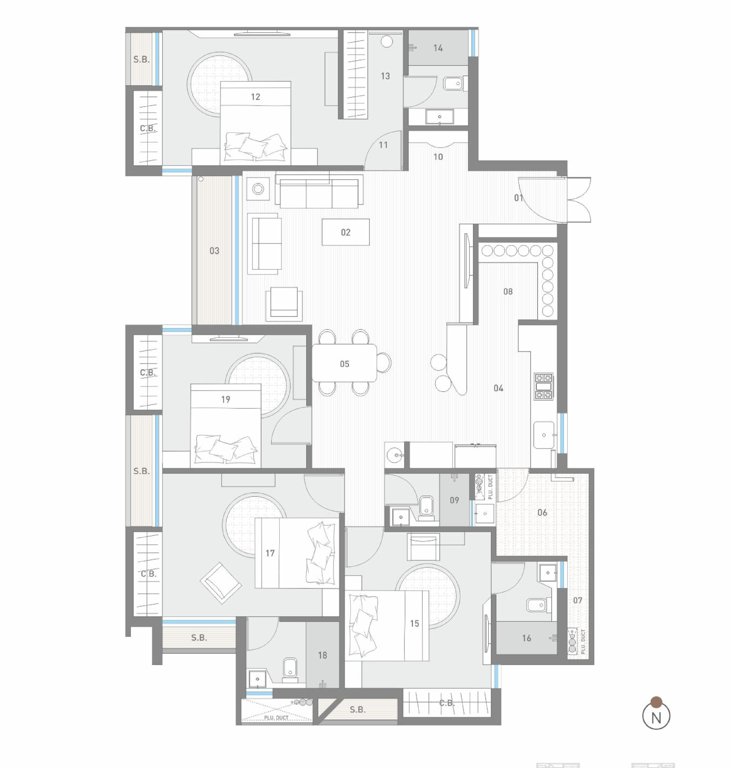  sanskar elegance Tower D Cluster Plan from 1st to 7th Floor