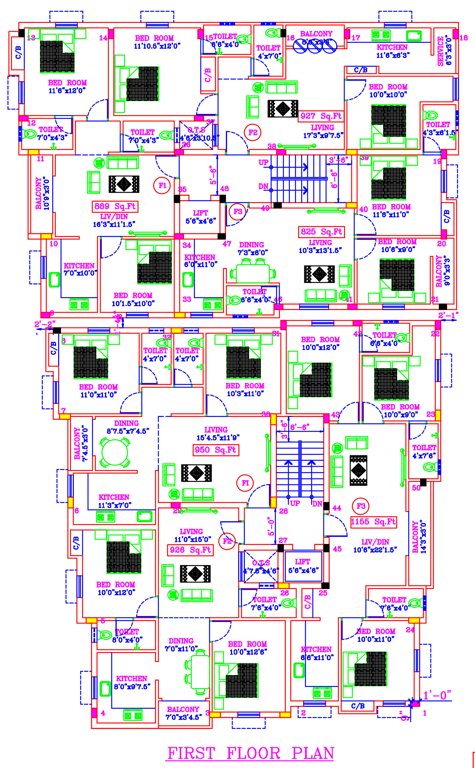  dhanalakshmi flats Block A Cluster Plan for 1st Floor