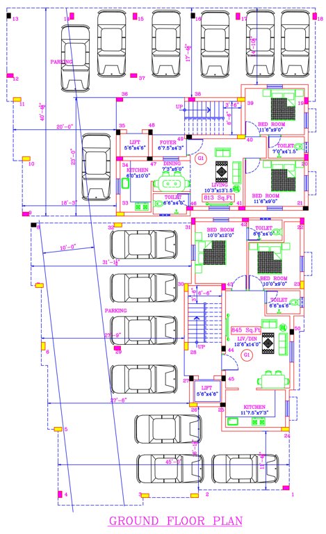  dhanalakshmi flats Block A Cluster Plan for ground Floor