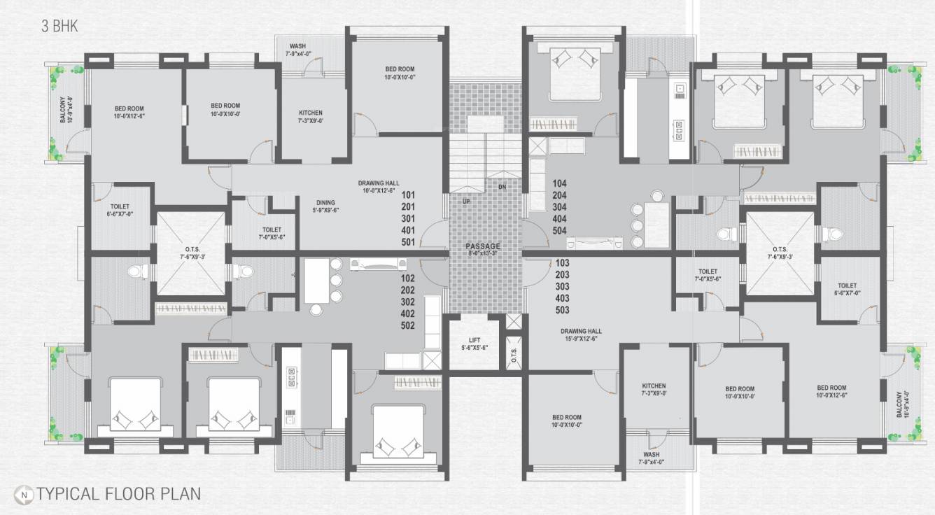 satya residency Satya Residency Cluster Plan from 1st to 5th Floor
