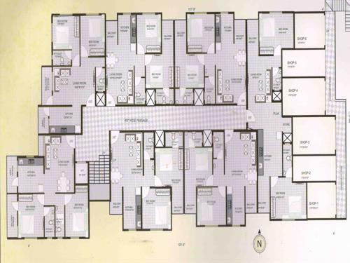  shree-krishna-apartment Shree Krishna Apartment Cluster Plan for 1st Floor