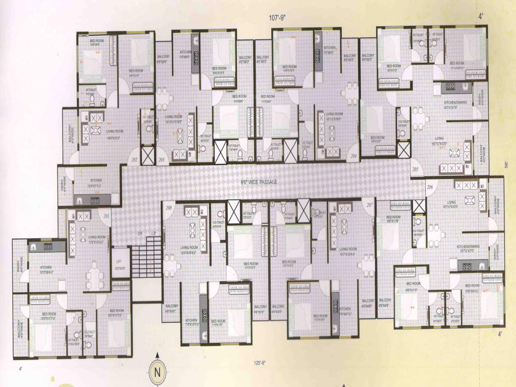  shree krishna apartment Shree Krishna Apartment Cluster Plan from 2nd to 4th Floor