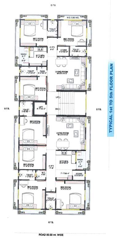  prashant appartments Prashant Appartments Cluster Plan from 1st to 5th Floor