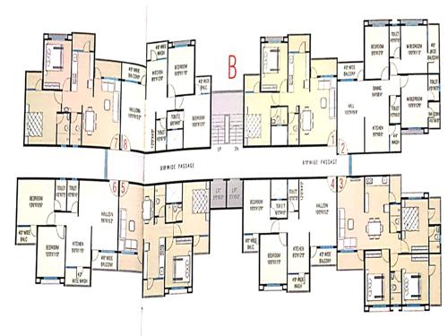 Hari Residency B Building Cluster Plan from 2nd to 9th Floor hari-residency-b-building Hari Residency B Building Cluster Plan from 2nd to 9th Floor