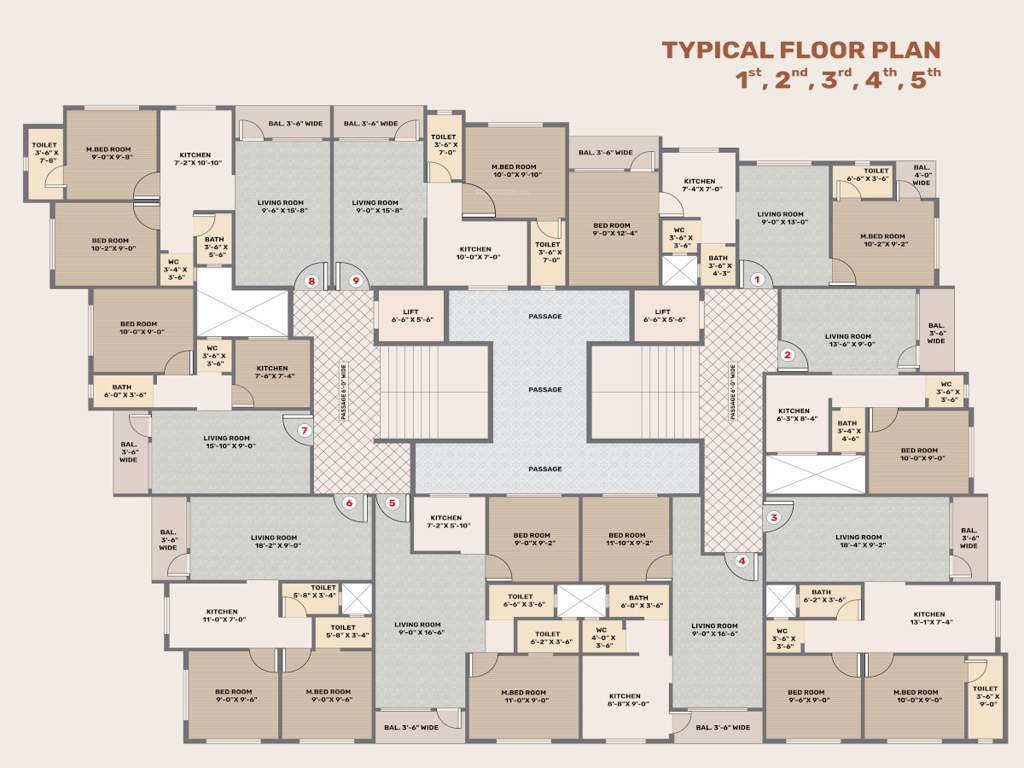 kushkuvar y shahaaditya avenue 2 Kushkuvar Y Shahaaditya Avenue 2 Cluster Plan from 1st to 5th Floor