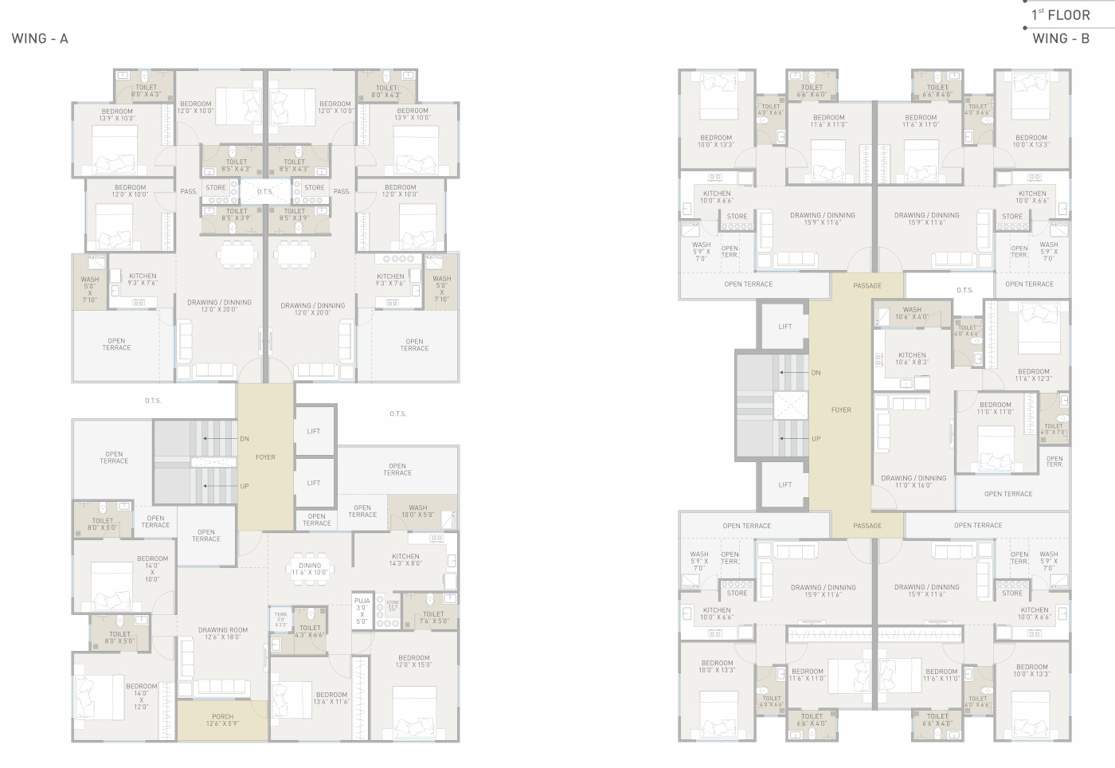  atlantis Block 1 And 2 Cluster Plan for 1st Floor