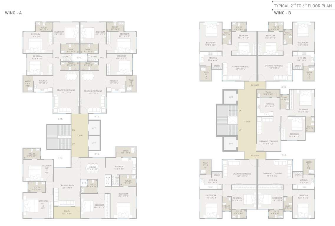  atlantis Block 1 And 2 Cluster Plan from 2nd to 6th Floor