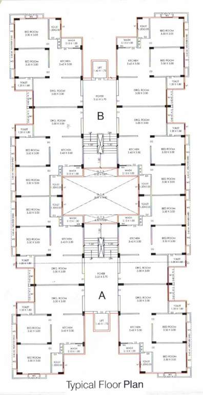  matoshree pearl Matoshree Pearl Cluster Plan from 1st to 4th Floor