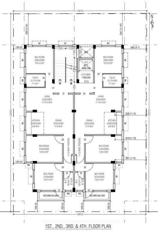  dream palace co operative society Dream Palace Co Operative Society Cluster Plan from 1st to 4th Floor