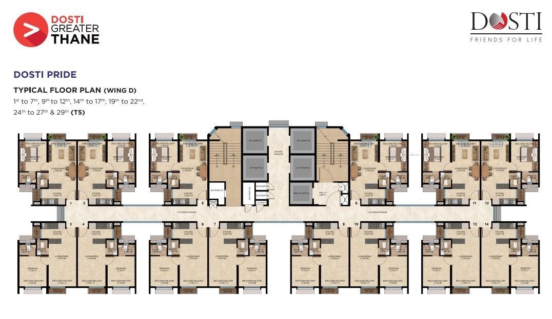  greater thane Tower 3 Cluster Plan from 1st to 29th Floor