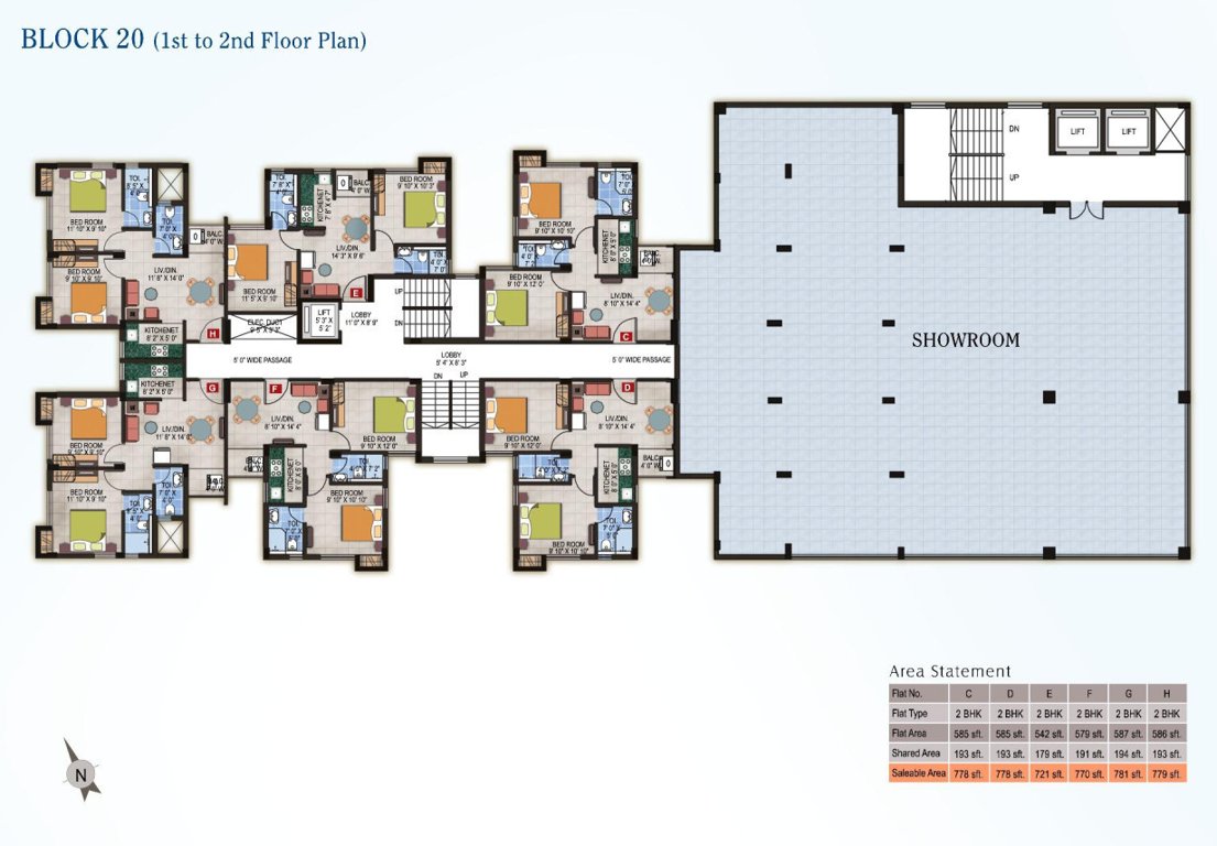  fantasia phase ii Block 20 Typical Cluster Plan from 1st to 2nd Floor
