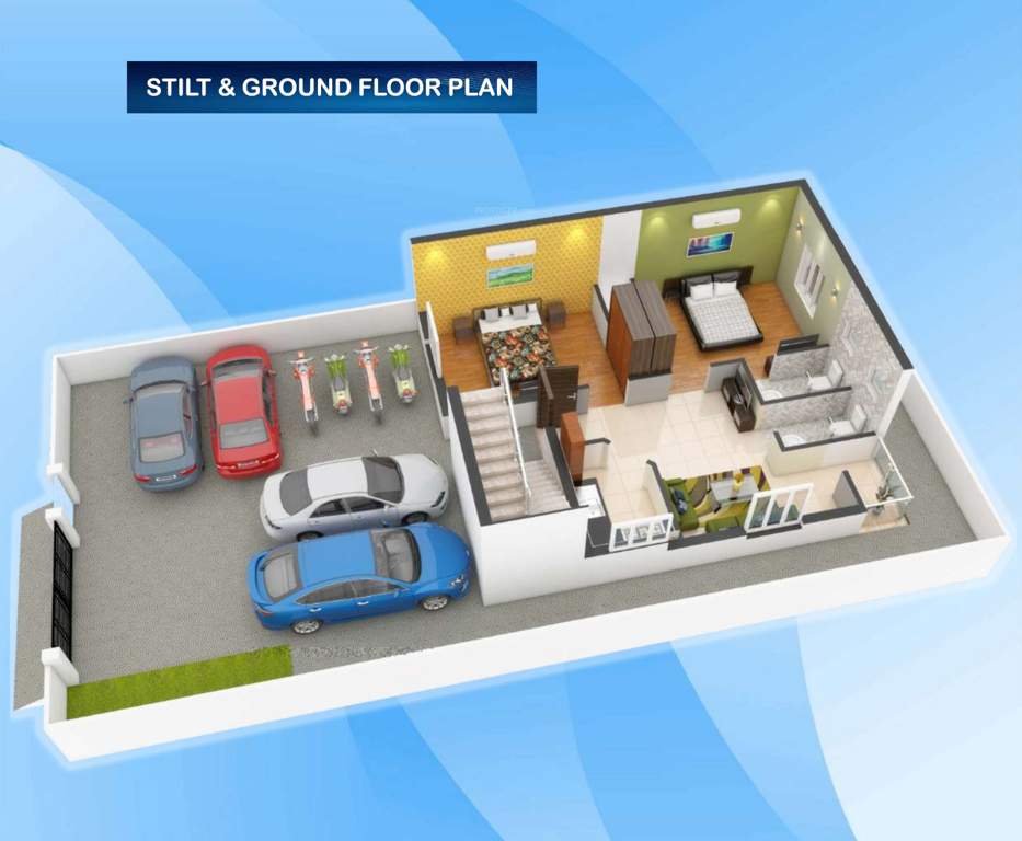  sai garland Sai Garland 3D Cluster Plan for ground Floor