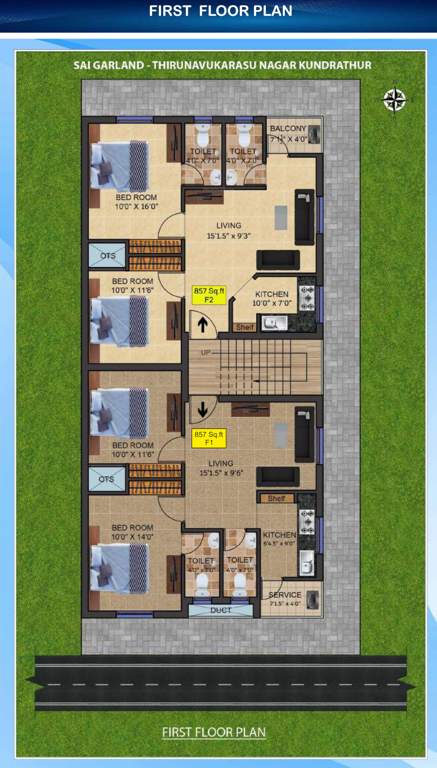  sai garland Sai Garland Cluster Plan for 1st Floor