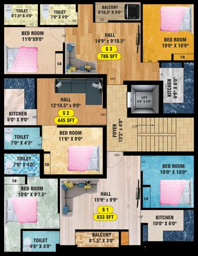  sai-florence Sai Florence Cluster Plan for 2nd Floor