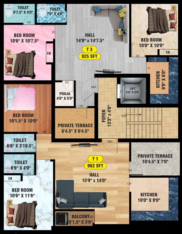  sai florence Sai Florence Cluster Plan for 3rd Floor