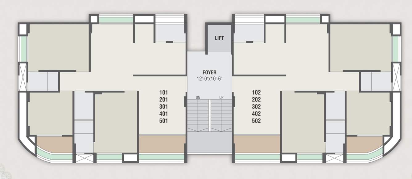  golden sunrise Block 1 Cluster Plan From 1st To 5th Floor
