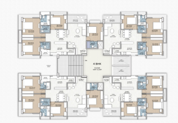  modern-flats Block A Cluster Plan