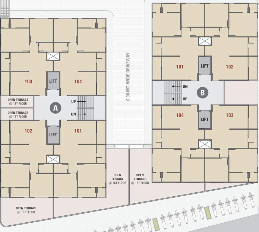  parivar Block A,B Cluster Plan For 1st Floor