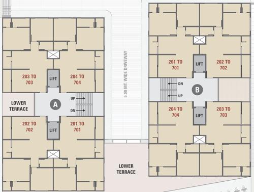  parivar Block A,B Cluster Plan For 2nd Floor