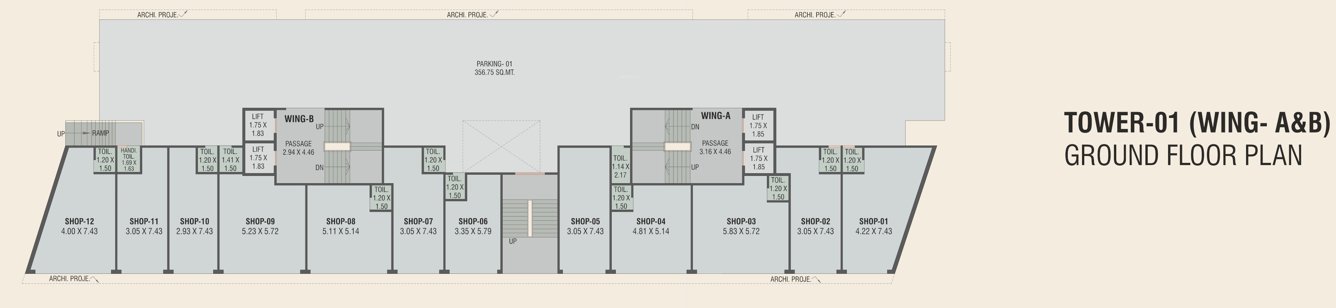  landmark Wing A And B Cluster Plan for ground Floor