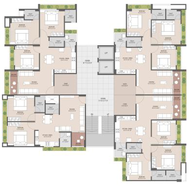  venue-82 Block A Cluster Plan from 1st to 2nd Floor