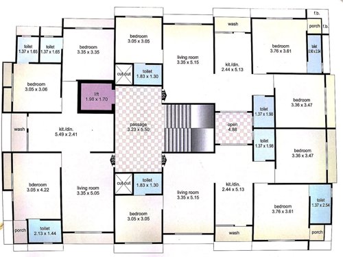 Satsang Cluster Plan from 1st to 5th Floor satsang Satsang Cluster Plan from 1st to 5th Floor