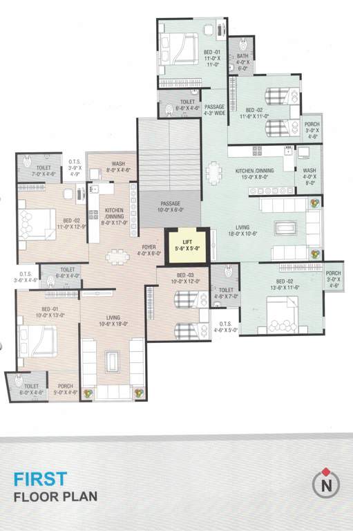 gurukrupa 1 Gurukrupa 1 Cluster Plan for 1st Floor