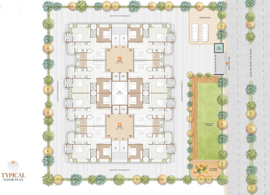  shri suraj residency Block A And Block B Cluster Plan from 1st to 7th Floor