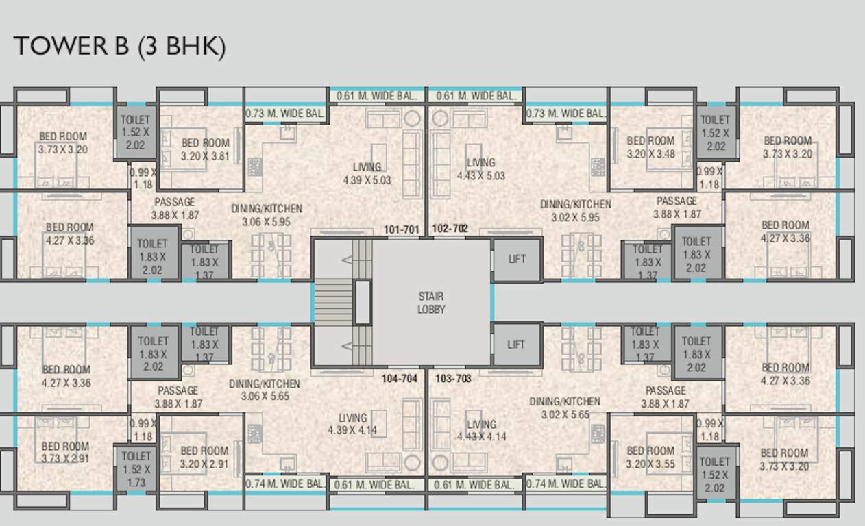  amardeep heights Block B Cluster Plan For Typical