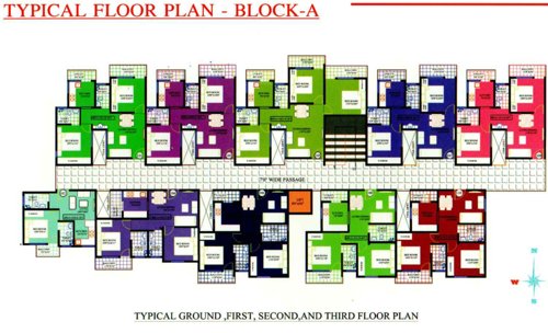 Block A Cluster Plan from 1st to 3rd Floor byndoor-palace Block A Cluster Plan from 1st to 3rd Floor