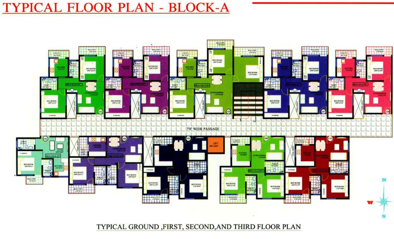  byndoor palace Block A Cluster Plan from 1st to 3rd Floor