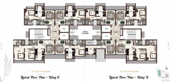  vaayu Tower B And C Cluster Plan for Typical Floor
