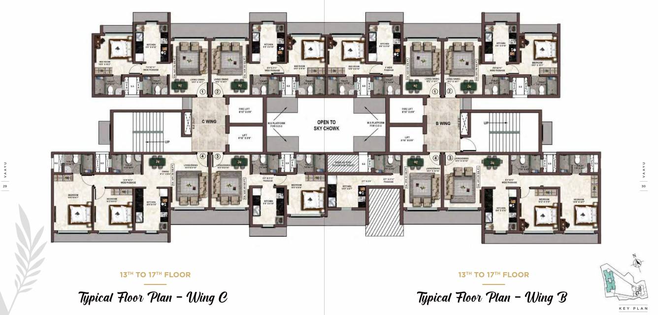  vaayu Tower B And C Cluster Plan for Typical Floor