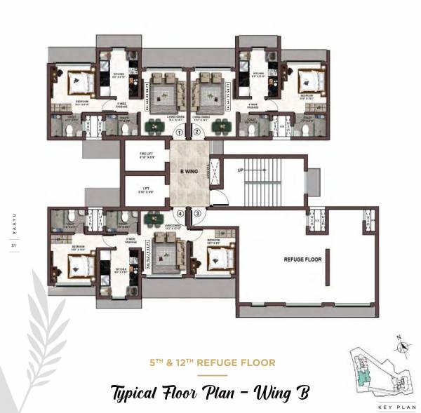  vaayu Tower B Cluster Plan for Typical Floor